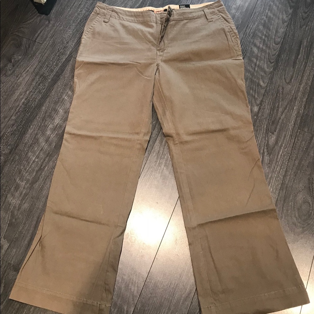 Wide Leg Taupe Trousers